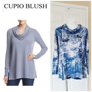 Cupio cowl neck long sleeve stretchy top